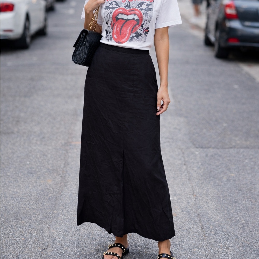 Talbots Elegant Black Maxi Skirt
